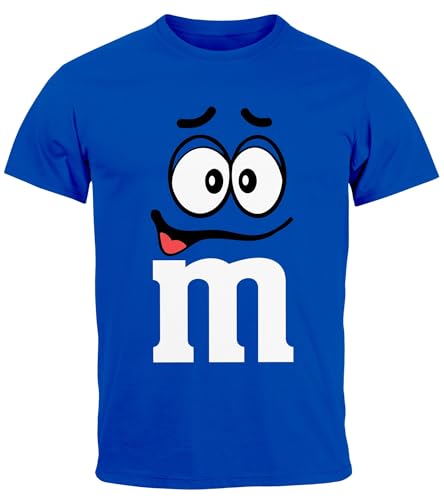 MoonWorks® Herren T-Shirt Fasching Karneval M Aufdruck Gruppen- Kostüm Verkleidung Last Minute Faschingskostüme Männer Funshirt 3 blau XS von MoonWorks