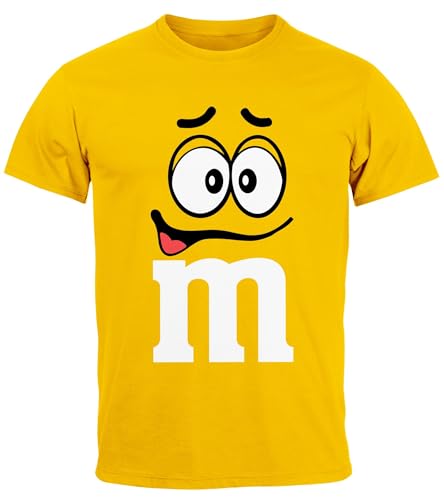 MoonWorks® Herren T-Shirt Fasching Karneval M Aufdruck Gruppen- Kostüm Verkleidung Last Minute Faschingskostüme Männer Funshirt 3 gelb L von MoonWorks