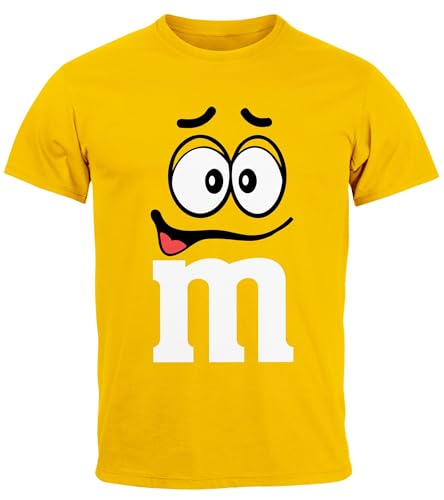 MoonWorks® Herren T-Shirt Fasching Karneval M Aufdruck Gruppen- Kostüm Verkleidung Last Minute Faschingskostüme Männer Funshirt 3 gelb M von MoonWorks
