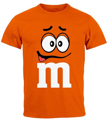 MoonWorks® Herren T-Shirt Fasching Karneval M Aufdruck Gruppen- Kostüm Verkleidung Last Minute Faschingskostüme Männer Funshirt 3 orange L von MoonWorks