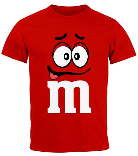 MoonWorks® Herren T-Shirt Fasching Karneval M Aufdruck Gruppen- Kostüm Verkleidung Last Minute Faschingskostüme Männer Funshirt 3 rot 3XL von MoonWorks