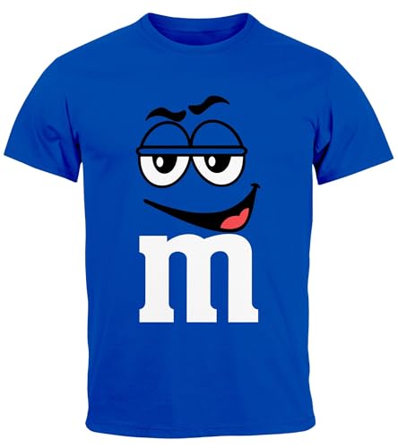 MoonWorks® Herren T-Shirt Fasching Karneval M Aufdruck Gruppen- Kostüm Verkleidung Last Minute Faschingskostüme Männer Funshirt 4 blau M von MoonWorks