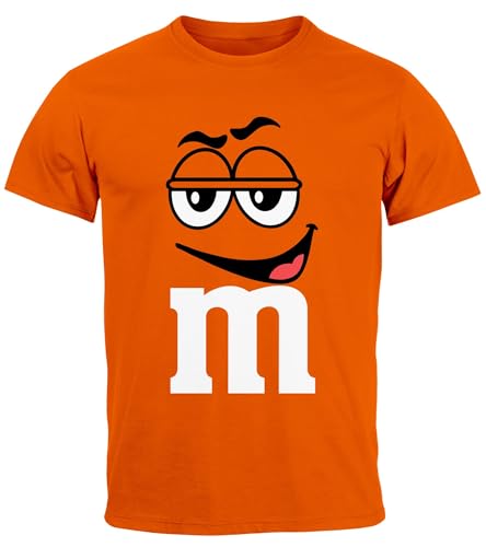 MoonWorks® Herren T-Shirt Fasching Karneval M Aufdruck Gruppen- Kostüm Verkleidung Last Minute Faschingskostüme Männer Funshirt 4 orange M von MoonWorks