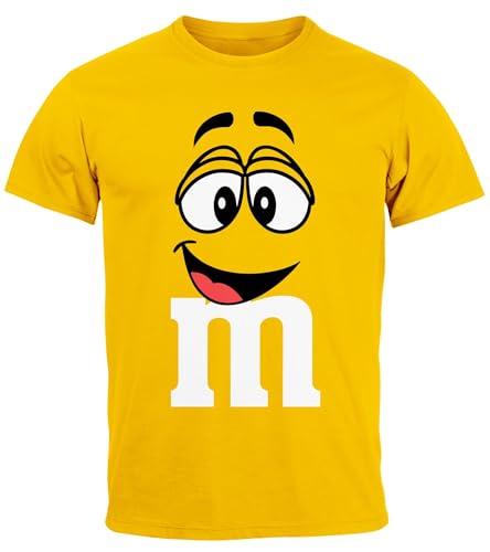 MoonWorks® Herren T-Shirt Fasching Karneval M Aufdruck Gruppen- Kostüm Verkleidung Last Minute Faschingskostüme Männer Funshirt 5 gelb L von MoonWorks