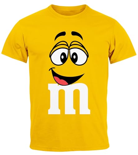 MoonWorks® Herren T-Shirt Fasching Karneval M Aufdruck Gruppen- Kostüm Verkleidung Last Minute Faschingskostüme Männer Funshirt 5 gelb XL von MoonWorks