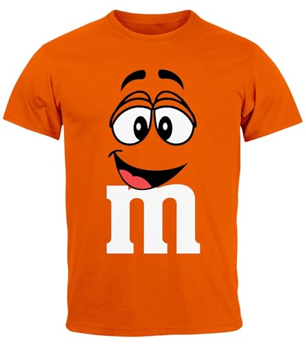 MoonWorks® Herren T-Shirt Fasching Karneval M Aufdruck Gruppen- Kostüm Verkleidung Last Minute Faschingskostüme Männer Funshirt 5 orange XXL von MoonWorks