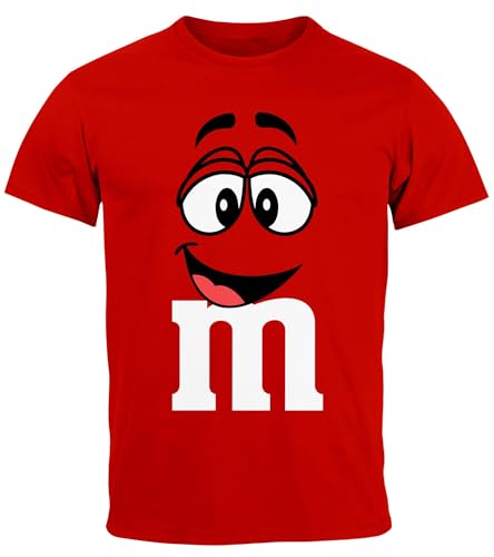 MoonWorks® Herren T-Shirt Fasching Karneval M Aufdruck Gruppen- Kostüm Verkleidung Last Minute Faschingskostüme Männer Funshirt 5 rot 3XL von MoonWorks