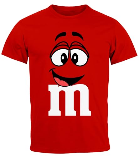 MoonWorks® Herren T-Shirt Fasching Karneval M Aufdruck Gruppen- Kostüm Verkleidung Last Minute Faschingskostüme Männer Funshirt 5 rot 4XL von MoonWorks