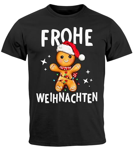 MoonWorks® Herren T-Shirt Frohe Weihnachten Lustig Weihnachtsshirt Dabbing Weihnachtsmotiv Fun-Shirt Xmas schwarz 5XL von MoonWorks