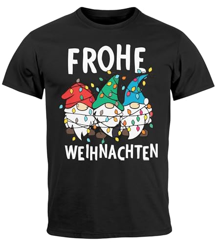 MoonWorks® Herren T-Shirt Frohe Weihnachten Lustig Weihnachtsshirt Dabbing Weihnachtsmotiv Fun-Shirt Xmas schwarz 4XL von MoonWorks