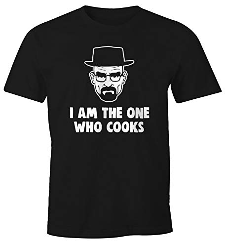 MoonWorks® Herren T-Shirt Grillen Heisenberg I am The one who Cooks Barbecue BBQ Fleisch Parodie Fun-Shirt schwarz L von MoonWorks