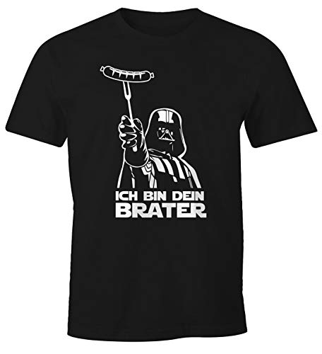 MoonWorks® Herren T-Shirt Ich Bin Dein Brater Fun-Shirt Grillen Barbecue BBQ Fleisch Parodie Nerd schwarz 4XL von MoonWorks