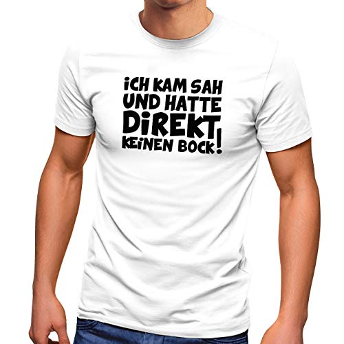 MoonWorks® Herren T-Shirt Ich kam SAH und Hatte direkt keinen Bock! ironisch Sarkasmus Fun-Shirt weiß 5XL von MoonWorks