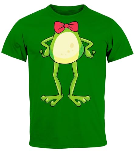 MoonWorks® Herren T-Shirt Karneval Fasching Frosch Kostüm-Ersatz Verkleidung Last Minute Faschingskostüme Funshirt grün S von MoonWorks