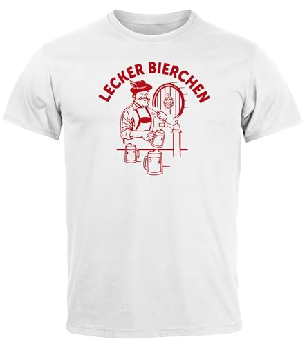 MoonWorks® Herren T-Shirt Lecker Bierchen Bier Saufen Party Malle Urlaub Fun-Shirt Spruch Meme lustig weiß 5XL von MoonWorks