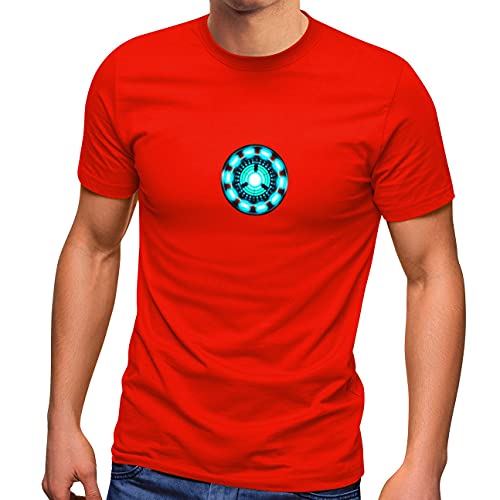 MoonWorks® Herren T-Shirt Motiv Arc Reactor Iron Comic Film Blockbuster Parodie Fun-Shirt lustig rot L von MoonWorks