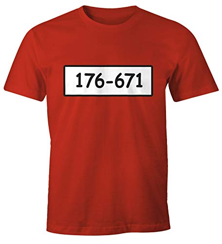 MoonWorks® Herren T-Shirt Panzerknacker Karneval Fasching Banditen Bande Bankräuber Fun-Shirt rot XL von MoonWorks