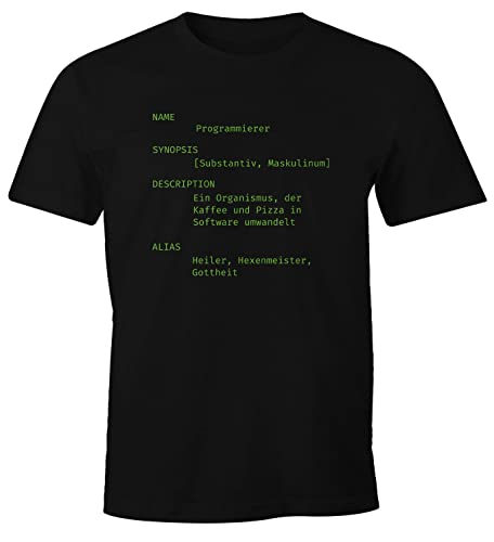 MoonWorks® Herren T-Shirt Programmierer Definition Code Spruch lustig Geschenk Informatiker Fun-Shirt Spruch lustig schwarz XL von MoonWorks