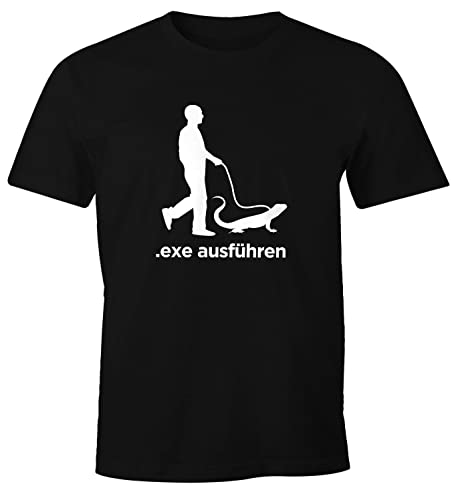 MoonWorks® Herren T-Shirt Programmierer Informatiker Admin Geschenk Exe ausführern Fun-Shirt Computer Nerd Spruch lustig schwarz 5XL von MoonWorks
