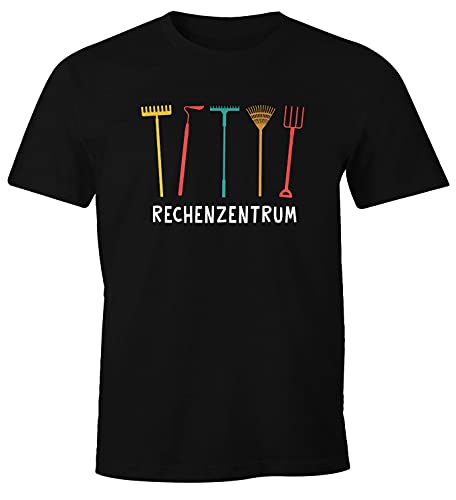 MoonWorks® Herren T-Shirt Rechenzentrum Parodie EDV Computer lustig Gärtner Gartenarbeit Fun-Shirt schwarz XL von MoonWorks