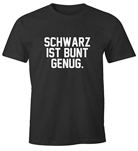 MoonWorks® Herren T-Shirt Schwarz ist bunt genug lustiges Spruch Fun-Shirt anthrazit S von MoonWorks