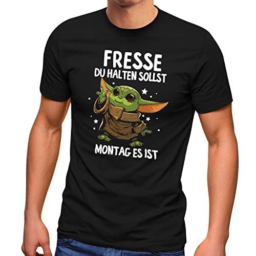 MoonWorks® Herren T-Shirt Spruch Das Mimimi stark in dir ist Baby Yoda Fun-Shirt lustig Parodie schwarz S von MoonWorks