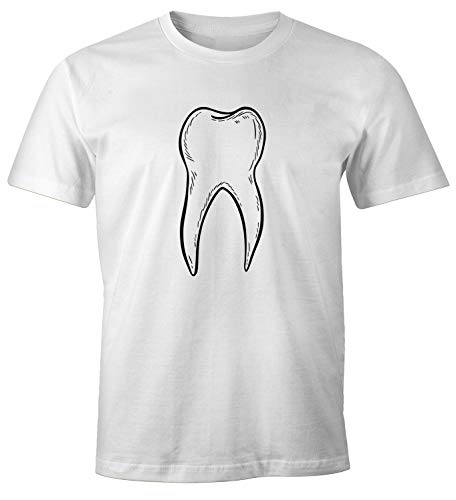 MoonWorks® Herren T-Shirt Zahnfee Kostüm Fasching Karneval Fastnacht Fun-Shirt Karneval Notarzt 1 weiß 3XL von MoonWorks