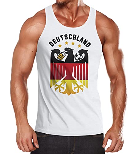 MoonWorks® Herren Tanktop Deutschland Fußball EM 2021 Bundesadler Bier Deutschlandshirt Deutschlandflagge weiß 3XL von MoonWorks