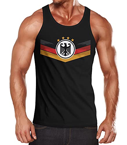 MoonWorks® Herren Tanktop Deutschland Fußball EM 2021 Deutschlandflagge Nationalfahne Wappen Adler Fanshirt schwarz XXL von MoonWorks