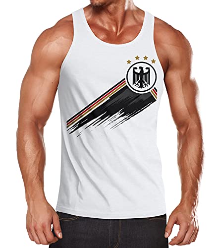 MoonWorks® Herren Tanktop Deutschland Fußball EM-Shirt 2021 WM Fanshirt Deutschlandshirt Adler weiß M von MoonWorks