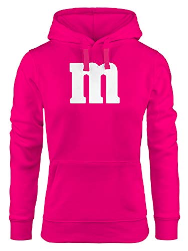 MoonWorks® Hoodie Damen Gruppen-Kostüm M Aufdruck Kostüm Fasching Karneval Verkleidung Kapuzen-Pullover pink L von MoonWorks