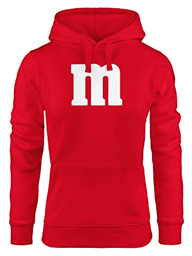 MoonWorks® Hoodie Damen Gruppen-Kostüm M Aufdruck Kostüm Fasching Karneval Verkleidung Kapuzen-Pullover rot M von MoonWorks