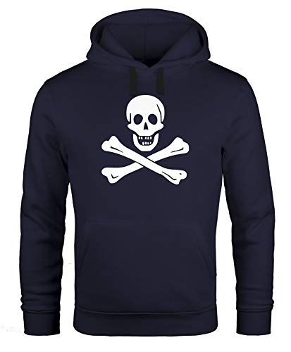 MoonWorks® Hoodie Herren Pirat Skull Jolly Roger Edward England Fasching Kapuzen-Pullover schwarz XXL von MoonWorks