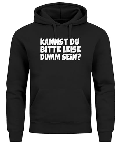 MoonWorks® Hoodie Herren Sarkasmus Spruch Kannst du Bitte leise dumm Sein Kapuzen-Pullover Kapuzenpulli Ironie Schwarzer Humor schwarz XS von MoonWorks