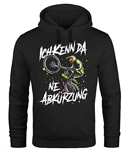 MoonWorks® Hoodie Herren ich Kenn da eine Abkürzung MTB Geschenk Mountainbike-Fahrer Spruch lustig Kapuzen-Pullover schwarz 4XL von MoonWorks