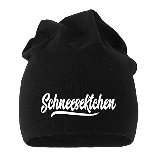 MoonWorks® Jersey Beanie Damen Ginderella Wodkahontas Trinkerbell Alkohol Glühwein Mütze Schneesektchen schwarz Unisize von MoonWorks