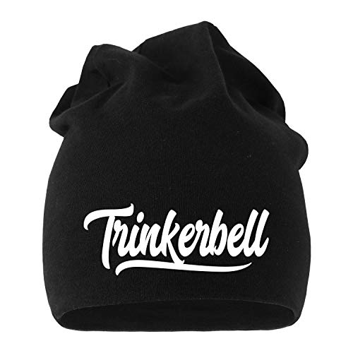 MoonWorks® Jersey Beanie Damen Ginderella Wodkahontas Trinkerbell Alkohol Glühwein Mütze Trinkerbell schwarz Unisize von MoonWorks