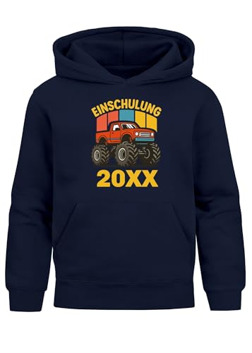MoonWorks® KKinder Hoodie Jungen Einschulung personalisiert Jungengeschenke Navy 128 von MoonWorks