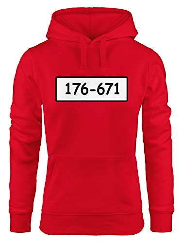 MoonWorks® Kapuzen-Pullover Damen Panzerknacker Karneval Fasching Banditen Bande Bankräuber Hoodie rot L von MoonWorks