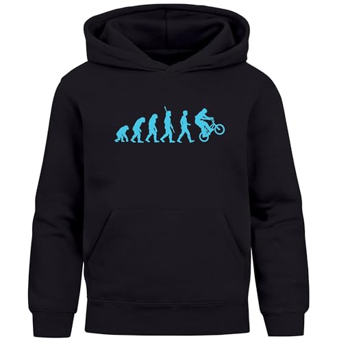 MoonWorks® Kinder Hoodie Jungen BMX Fahrrad Mountainbike BMX Evolution lustig Jungengeschenke schwarz 164 von MoonWorks