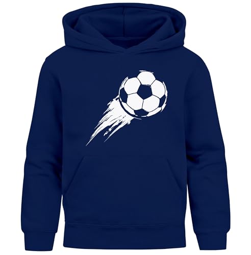 MoonWorks® Kinder Hoodie Jungen Fußball Sport Kapuzenpulli Geschenke Junge Kinderkleidung Aufdruck Print Navy 140 von MoonWorks