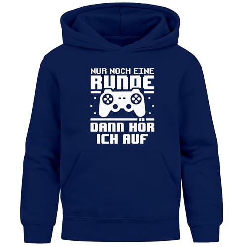 MoonWorks® Kinder Hoodie Jungen Gaming Spruch Zocken lustig Jungengeschenke Computerspiele Navy 164 von MoonWorks