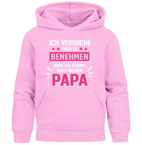 MoonWorks® Kinder Hoodie Mädchen Spruch lustig Ich versuche Mich zu benehmen Mädchengeschenke rosa 164 von MoonWorks
