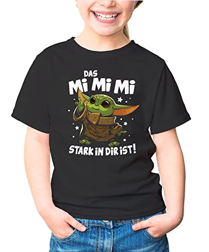 MoonWorks® Kinder T-Shirt Das Mimimi stark in dir ist.Parodie Baby Yoda lustiger Spruch Mädchen schwarz 141-152 (11-12 Jahre) von MoonWorks