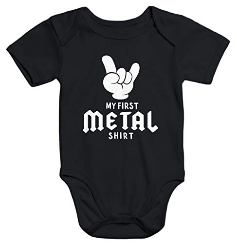 MoonWorks® Kurzarm Baby Body My First Metal Shirt Hardrock Heavy Metal Bio-Baumwolle schwarz 12-18 Monate von MoonWorks