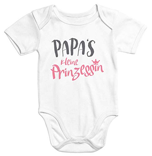 MoonWorks® Kurzarm Baby Body Papas kleine Prinzessin Onesie Mädchen weiß 0-3 Monate von MoonWorks