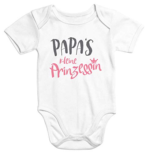 MoonWorks® Kurzarm Baby Body Papas kleine Prinzessin Onesie Mädchen weiß 6-12 Monate von MoonWorks