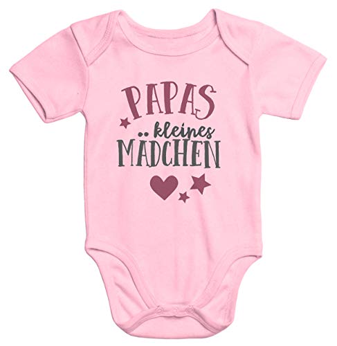 MoonWorks® Kurzarm Baby Body Papas kleines Mädchen Bio-Baumwolle Onesie rosa 3-6 Monate von MoonWorks