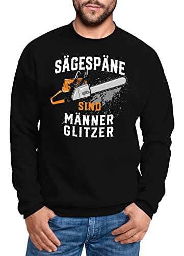 MoonWorks® Sweatshirt Herren Sägespäne sind Männerglitzer Fun-Shirt Spruch lustig Holz Geschenk für Männer Handwerker Rundhals-Pullover schwarz 3XL von MoonWorks