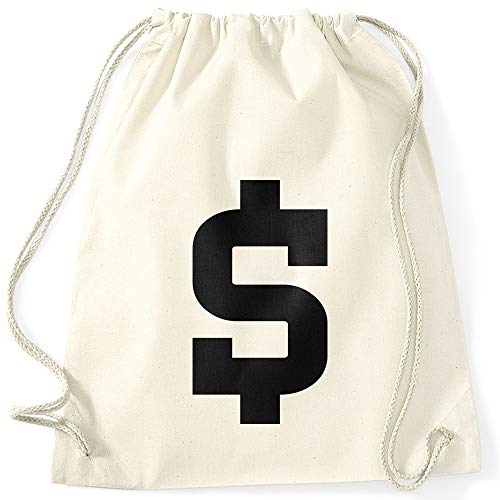 MoonWorks® Turnbeutel Dollar-Zeichen Symbol Geldsack Money Bag natur unisize von MoonWorks